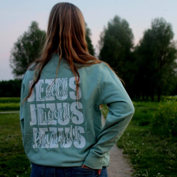 jezus christelijk sweater verschijn duurzame kleding